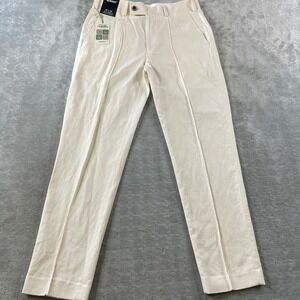 Murano Linen Pants Mens 30x30 Cream Beige Lucas Carrot Fit Summer Beach Coastal